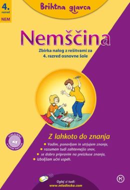BRIHTNA GLAVCA-NEMŠČINA 4 ZBIRKA NALOG Z REŠITVAMI